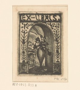 Ex libris av C. van der Meulen av Lodewijk Schelfhout (signed by artist)
