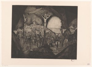 Golgata I (original tittel) av Lodewijk Schelfhout (signed by artist)