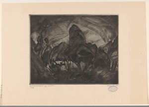 Kupert landskap med trær Les Arbres (original tittel på objekt) av Lodewijk Schelfhout (signed by artist)