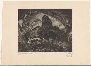 Kupert landskap med trær Les Arbres (original tittel på objekt) av Lodewijk Schelfhout (signed by artist)