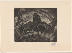Kupert landskap med trær Les Arbres (original tittel på objekt) av Lodewijk Schelfhout (signed by artist)