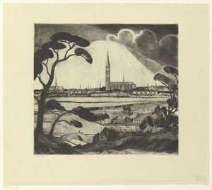 Hilversum og omegn Hilversum (original tittel) av Lodewijk Schelfhout (signed by artist)