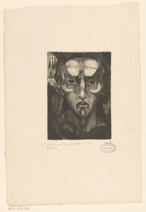 Hodet til en kvinne Tête de femme III (original tittel på objekt) av Lodewijk Schelfhout (signed by artist)