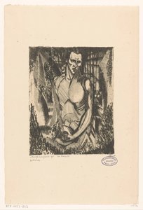 Muzikant La Crainte (original tittel på objekt) av Lodewijk Schelfhout (signed by artist)