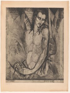 Naken mann med lukkede øyne Le Martyr (original tittel) av Lodewijk Schelfhout (signed by artist)