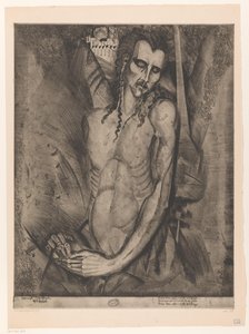 Naken mann med lukkede øyne Le Martyr (original tittel) av Lodewijk Schelfhout (signed by artist)