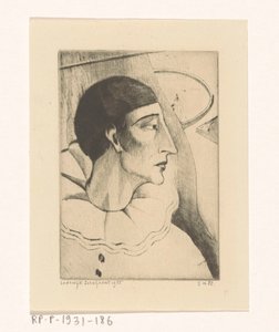 Pierrot IV (original tittel) av Lodewijk Schelfhout (signed by artist)