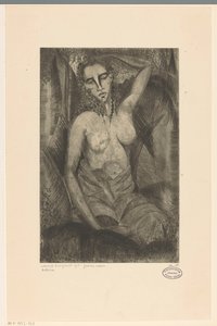 Sittende kvinne Femme assise (originaltittel på objekt) av Lodewijk Schelfhout (signed by artist)