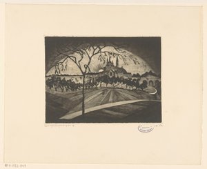 Solnedgang Coucher de soleil (original tittel på objekt) av Lodewijk Schelfhout (signed by artist)