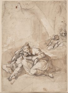 Armida fengslende Rinaldo i den fortryllede hagen? (Scene fra Torquato Tassos Gerusalemme Liberata) av Lodovico Carracci
