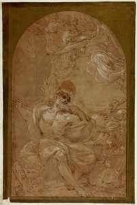 Studie for Saint Jerome av Lodovico Carracci