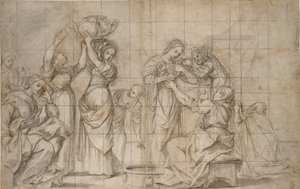 Baptistens fødsel, c1575-1610 av Lodovico Carracci