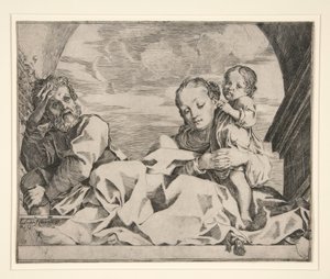 Den hellige familie av Lodovico Carracci