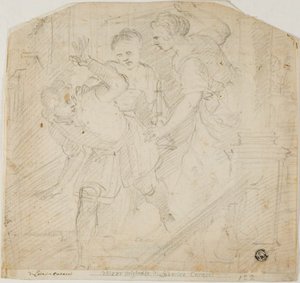 To kvinner som jager en mann av Lodovico Carracci