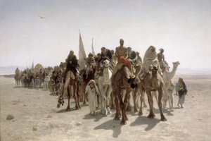 Pilegrimer drar til Mekka