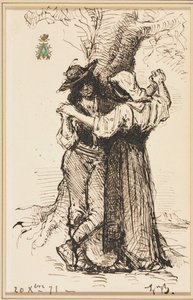 Par som frier til ved et tre av Léon Bonnat