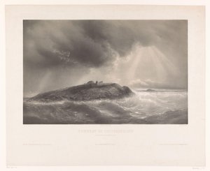 Graf van Francois-Rene de Chateaubriand Graven til Chateaubriand (Ilot du Grand Bey, Rade de St. Malo) (tittel på objektet) av Léon Jean Baptiste Sabatier