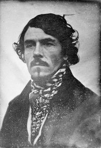 Full ansiktsportrett av Eugène Delacroix, hode og skuldre, 1842 (daguerreotype)