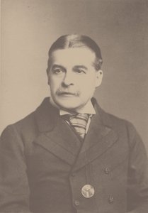 Portrett av komponisten Sir Arthur Sullivan 1842-1900, 1880-tallet. av London . Photo studio Elliott and