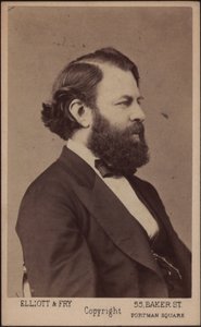 Portrett av fiolinisten og komponisten Joseph Joachim 1831-1907, ca. 1875. av London . Photo studio Elliott and