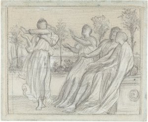 Studie for "Greek Girl Dancing" av Lord Leighton Frederic