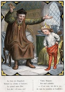 Illustrasjon av Lorenz Frolich (1820-1908) for den populære sangen "The Good King Dagobert"". Utgave J. Hetzel. Rundt 1880.