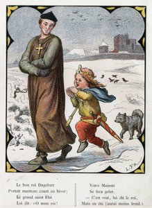 Illustrasjon av Lorenz Frolich (1820-1908) for den populære sangen "The Good King Dagobert"". Utgave J. Hetzel. Rundt 1880. av Lorens Frolich
