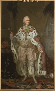 Adolphe Frederic de Suede - Portrett av Adolph Frederick (1710-1771), konge av Sverige, av Pasch, Lorenz, den yngre (1733-1805). Olje på lerret. Mål: 237x143 cm. Nationalmuseum Stockholm