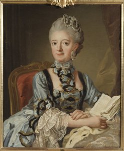 Louise Ulrique de Prusse, reine de Suede et Finlande - Portrett av Louisa Ulrika av Preussen (1720-1782), dronning av Sverige, av Pasch, Lorenz, den yngre (1733-1805). Olje på lerret