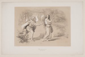 Kongsgården, pag. 69, illustrasjon til Christian Winthers "Flight of the Deer" av Lorenz Frølich