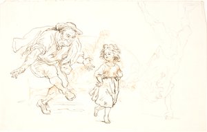Eldre mann og liten jente danser