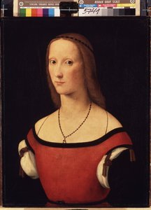 ""Portrait of a Lady"" (Portrait of a Lady) Maleri av Lorenzo Costa (1460-1535) 1500-1506 Dim. 57x44 cm Eremitagemuseet, St. Petersburg (Sankt-Petersburg) av Lorenzo Costa