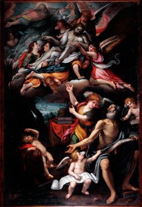St Hieronymus ser på den hellige treenigheten (olje på lerret av Lorenzo Franchi