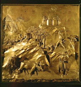 Adams arbeid etter fallet, Kain dreper Abel (bronse) av Lorenzo Ghiberti