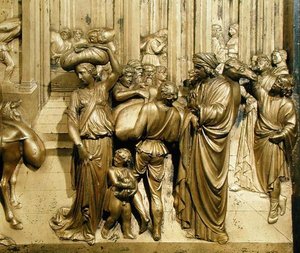 The Story of Joseph, detalj fra det originale panelet fra East Doors of the Baptistery av Lorenzo Ghiberti