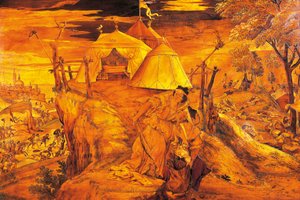 Judith og Holofernes, innlegg designet av Lorenzo Lotto av Lorenzo Lotto