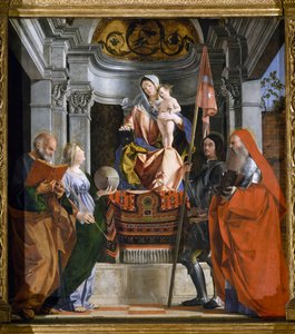 Madonna med barn og hellige, detalj fra Santa Cristina al Tiverone altertavle av Lorenzo Lotto