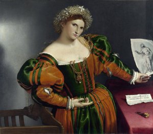 Portrett av en venetianer som Lucrezia av Lorenzo Lotto