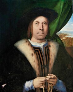 Portrett av en mann med rosenkrans, ca 1515-1520. av Lorenzo Lotto
