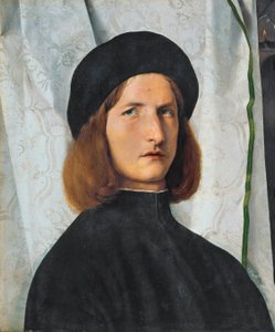 Portrett av ung mann med lampe, 1508 av Lorenzo Lotto