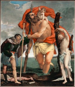 Sankt Kristoffer mellom Sankt Rochus og Sankt Sebastian (maleri) av Lorenzo Lotto
