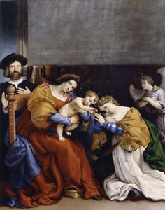 Det mystiske ekteskapet til Saint Catherine med giveren Niccolò Bonghi, 1523. av Lorenzo Lotto