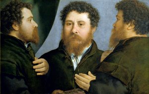 Trippelportrett av gullsmedmaleri av Lorenzo Lotto av Lorenzo Lotto