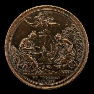 Allegori med Minerva, Tid og en Sybil [omvendt], 1725. av Lorenzo Maria Weber