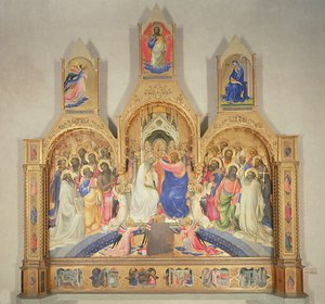 Coronation of the Virgin, 1414 (tempera på tre, gullbakgrunn)