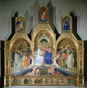 Jomfruens kroning - Tempera på tre av Lorenzo Monaco