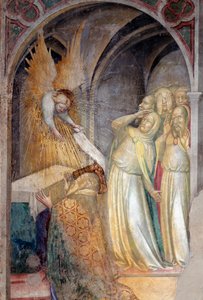 Erkeengelen Gabriel kunngjør den kommende fødselen til døperen Johannes til Sakaria, detalj (Fresco