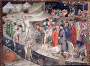 Døperen Johannes døper neofyttene på Jordan-elvebredden Fresco av Lorenzo
