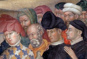 Døperen Johannes som døper Jesus, detalj (Fresco av Lorenzo Salimbeni