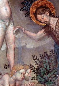 Døperen Johannes som døper folkemengdene i Jordanelven, detalj (Fresco av Lorenzo Salimbeni